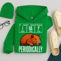 Funny Chemistry Science I Nap Periodically Capybara Lover Hoodie