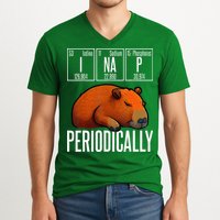 Funny Chemistry Science I Nap Periodically Capybara Lover V-Neck T-Shirt