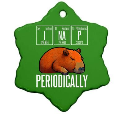 Funny Chemistry Science I Nap Periodically Capybara Lover Ceramic Star Ornament