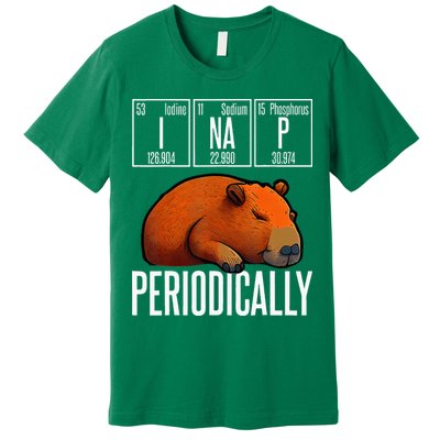 Funny Chemistry Science I Nap Periodically Capybara Lover Premium T-Shirt