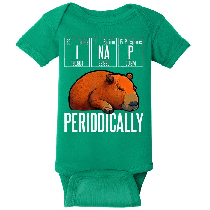 Funny Chemistry Science I Nap Periodically Capybara Lover Baby Bodysuit