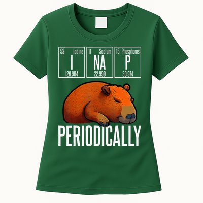 Funny Chemistry Science I Nap Periodically Capybara Lover Womens T-Shirt