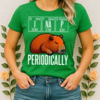 Funny Chemistry Science I Nap Periodically Capybara Lover Womens T-Shirt