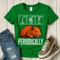 Funny Chemistry Science I Nap Periodically Capybara Lover Womens T-Shirt