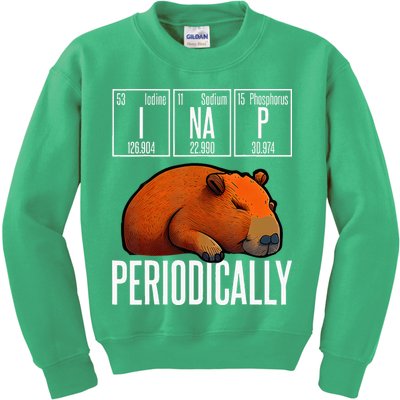 Funny Chemistry Science I Nap Periodically Capybara Lover Kids Sweatshirt