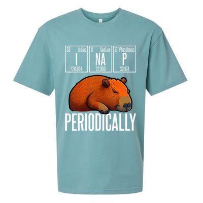 Funny Chemistry Science I Nap Periodically Capybara Lover Sueded Cloud Jersey T-Shirt