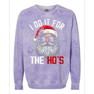 Funny Christmas Santa Claus I Do It For The Hos Cute Xmas Colorblast Crewneck Sweatshirt