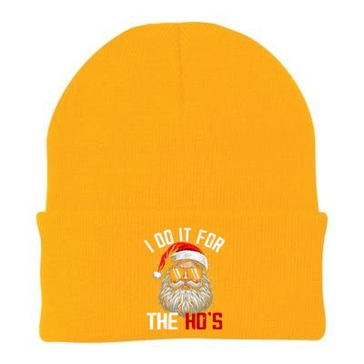 Funny Christmas Santa Claus I Do It For The Hos Cute Xmas Knit Cap Winter Beanie