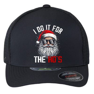 Funny Christmas Santa Claus I Do It For The Hos Cute Xmas Flexfit Unipanel Trucker Cap