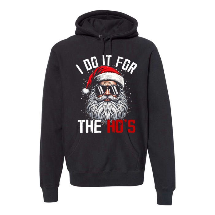 Funny Christmas Santa Claus I Do It For The Hos Cute Xmas Premium Hoodie