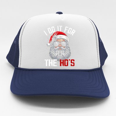 Funny Christmas Santa Claus I Do It For The Hos Cute Xmas Trucker Hat