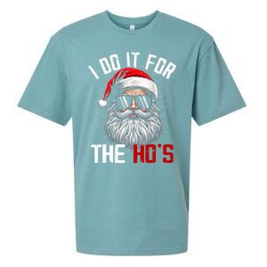 Funny Christmas Santa Claus I Do It For The Hos Cute Xmas Sueded Cloud Jersey T-Shirt