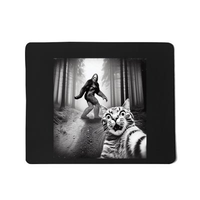 Funny Cat Selfie With Sasquatch Bigfoot Mousepad