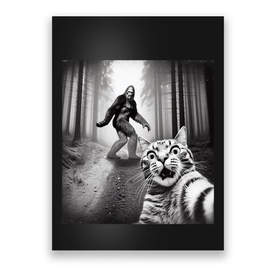 Funny Cat Selfie With Sasquatch Bigfoot Poster