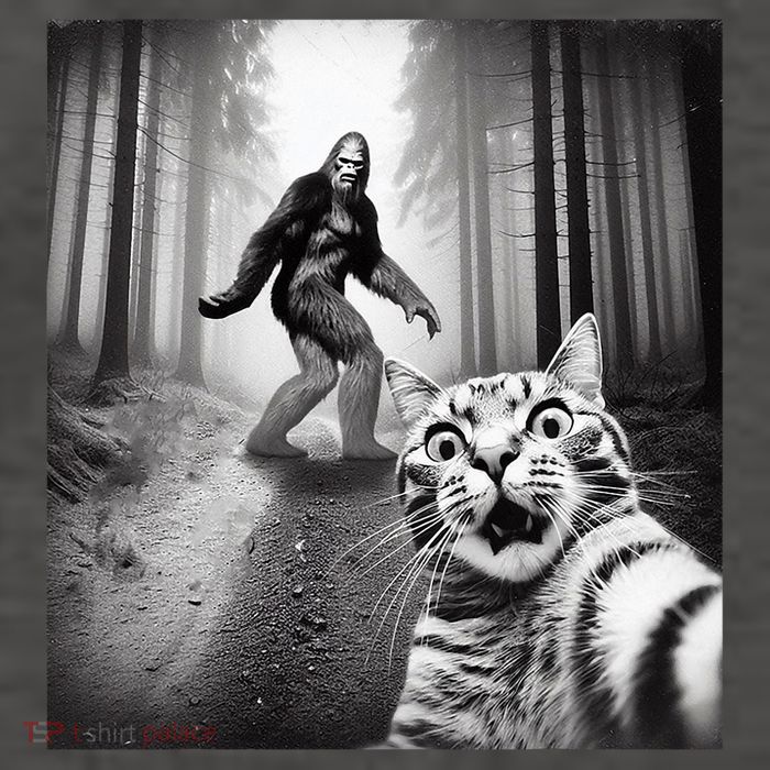 Funny Cat Selfie With Sasquatch Bigfoot Vector Backpack