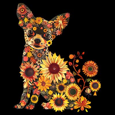 Floral Chihuahua Sunflower Mama Cute Mom Mother's Day  T-Shirt