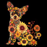 Floral Chihuahua Sunflower Mama Cute Mom Mother's Day  Button