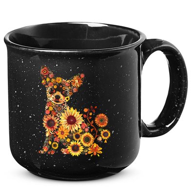Floral Chihuahua Sunflower Mama Cute Mom Mother's Day  15oz Campfire Ceramic Mug