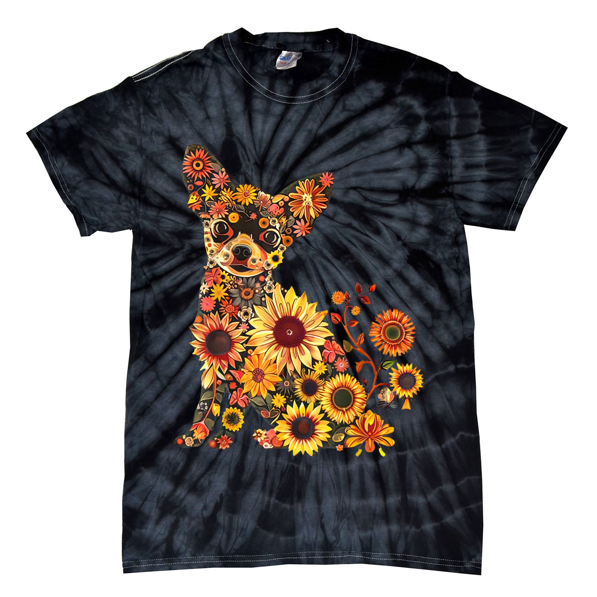 Floral Chihuahua Sunflower Mama Cute Mom Mother's Day  Tie-Dye T-Shirt