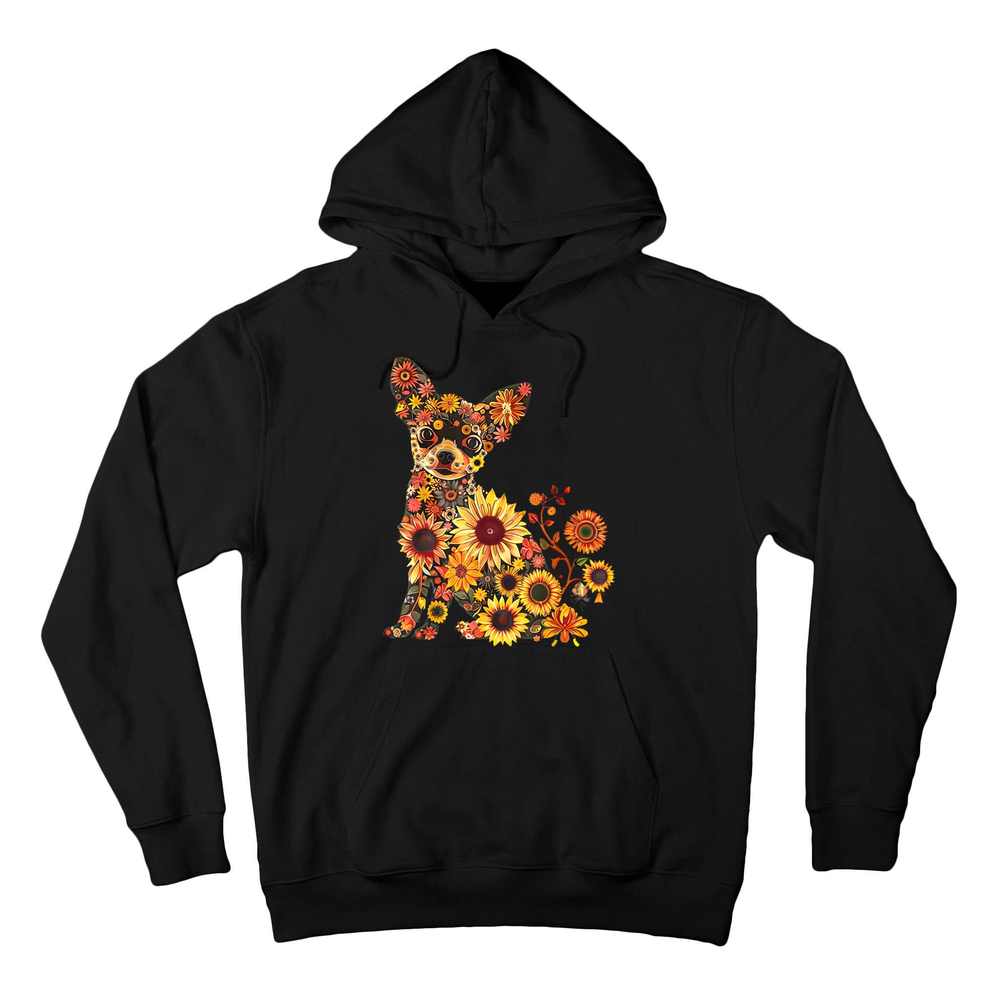 Floral Chihuahua Sunflower Mama Cute Mom Mother's Day  Tall Hoodie