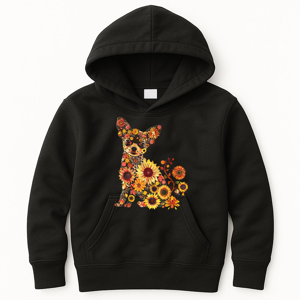 Floral Chihuahua Sunflower Mama Cute Mom Mother's Day  Kids Hoodie