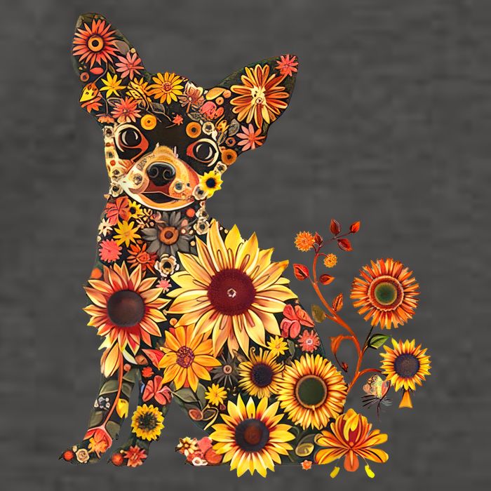 Floral Chihuahua Sunflower Mama Cute Mom Mother's Day  Vector Backpack