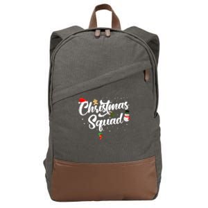 Family Christmas Squad Gift Cotton Canvas Backpack