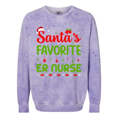 Funny Christmas Santas Favorite Er Nurse Merry Xmas Party Meaningful Gift Colorblast Crewneck Sweatshirt