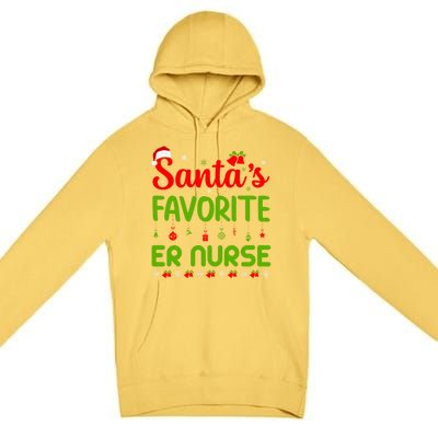 Funny Christmas Santas Favorite Er Nurse Merry Xmas Party Meaningful Gift Premium Pullover Hoodie