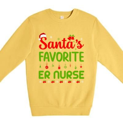 Funny Christmas Santas Favorite Er Nurse Merry Xmas Party Meaningful Gift Premium Crewneck Sweatshirt