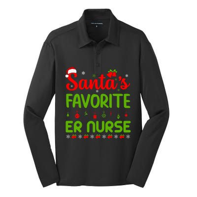 Funny Christmas Santas Favorite Er Nurse Merry Xmas Party Meaningful Gift Silk Touch Performance Long Sleeve Polo