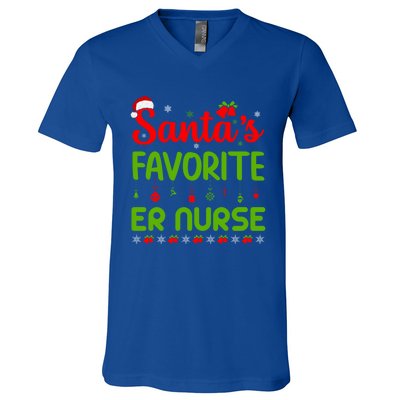 Funny Christmas Santas Favorite Er Nurse Merry Xmas Party Meaningful Gift V-Neck T-Shirt