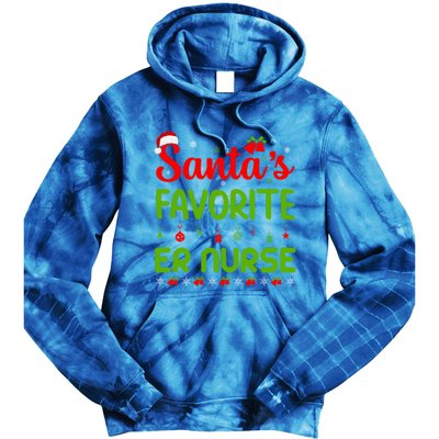 Funny Christmas Santas Favorite Er Nurse Merry Xmas Party Meaningful Gift Tie Dye Hoodie