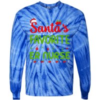 Funny Christmas Santas Favorite Er Nurse Merry Xmas Party Meaningful Gift Tie-Dye Long Sleeve Shirt