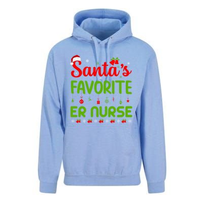 Funny Christmas Santas Favorite Er Nurse Merry Xmas Party Meaningful Gift Unisex Surf Hoodie