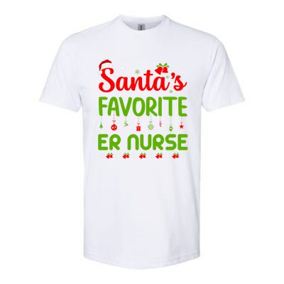 Funny Christmas Santas Favorite Er Nurse Merry Xmas Party Meaningful Gift Softstyle CVC T-Shirt