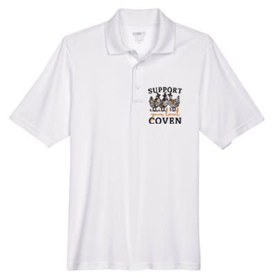 Funny Chicken Support Your Local Coven Witch Girl Farm Lover Men's Origin Performance Pique Polo