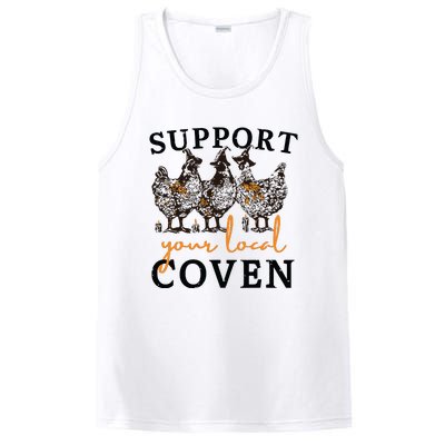 Funny Chicken Support Your Local Coven Witch Girl Farm Lover PosiCharge Competitor Tank