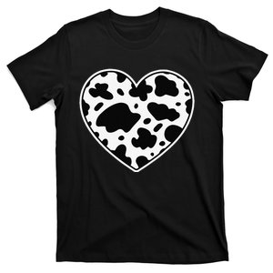 Farmer cows Skin print black and white Heart Cow T-Shirt