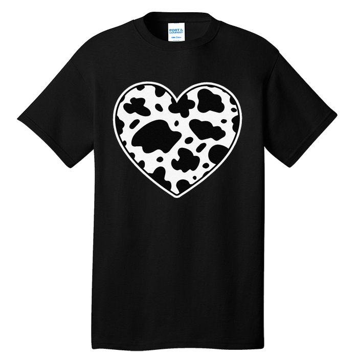 Farmer cows Skin print black and white Heart Cow Tall T-Shirt