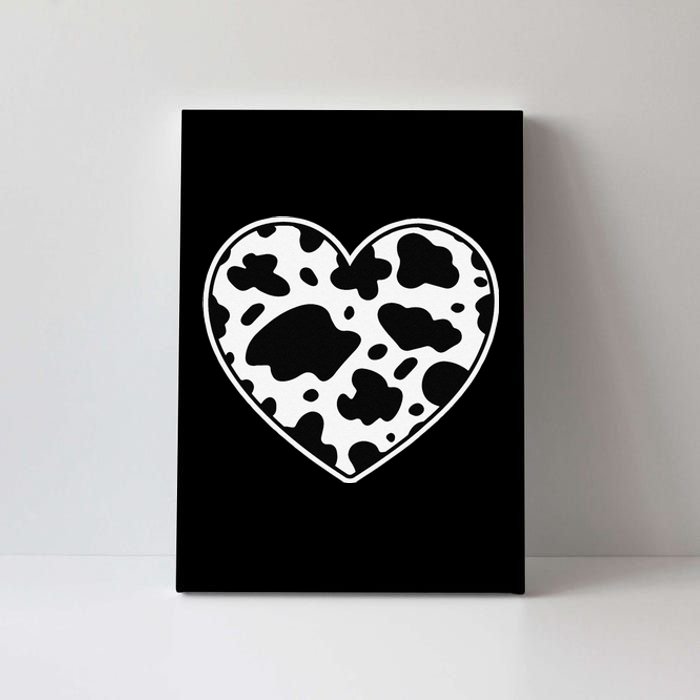 Farmer cows Skin print black and white Heart Cow Canvas