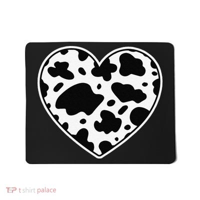Farmer cows Skin print black and white Heart Cow Mousepad