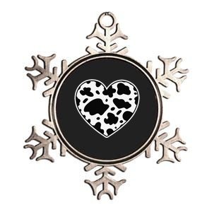 Farmer cows Skin print black and white Heart Cow Metallic Star Ornament