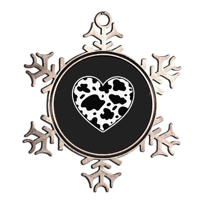 Farmer cows Skin print black and white Heart Cow Metallic Star Ornament