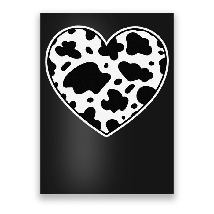 Farmer cows Skin print black and white Heart Cow Poster