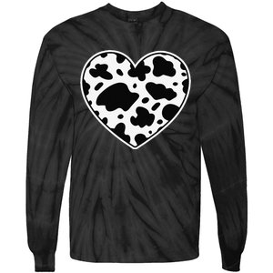 Farmer cows Skin print black and white Heart Cow Tie-Dye Long Sleeve Shirt