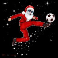 Funny Christmas Santa Soccer Playing Xmas Boys Sport Gift Flatbill Hat