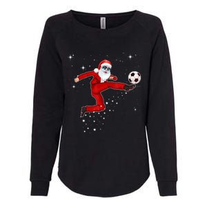 Funny Christmas Santa Soccer Playing Xmas Boys Sport Gift Womens California Wash Sweatshirt