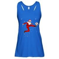 Funny Christmas Santa Soccer Playing Xmas Boys Sport Gift Ladies Essential Flowy Tank