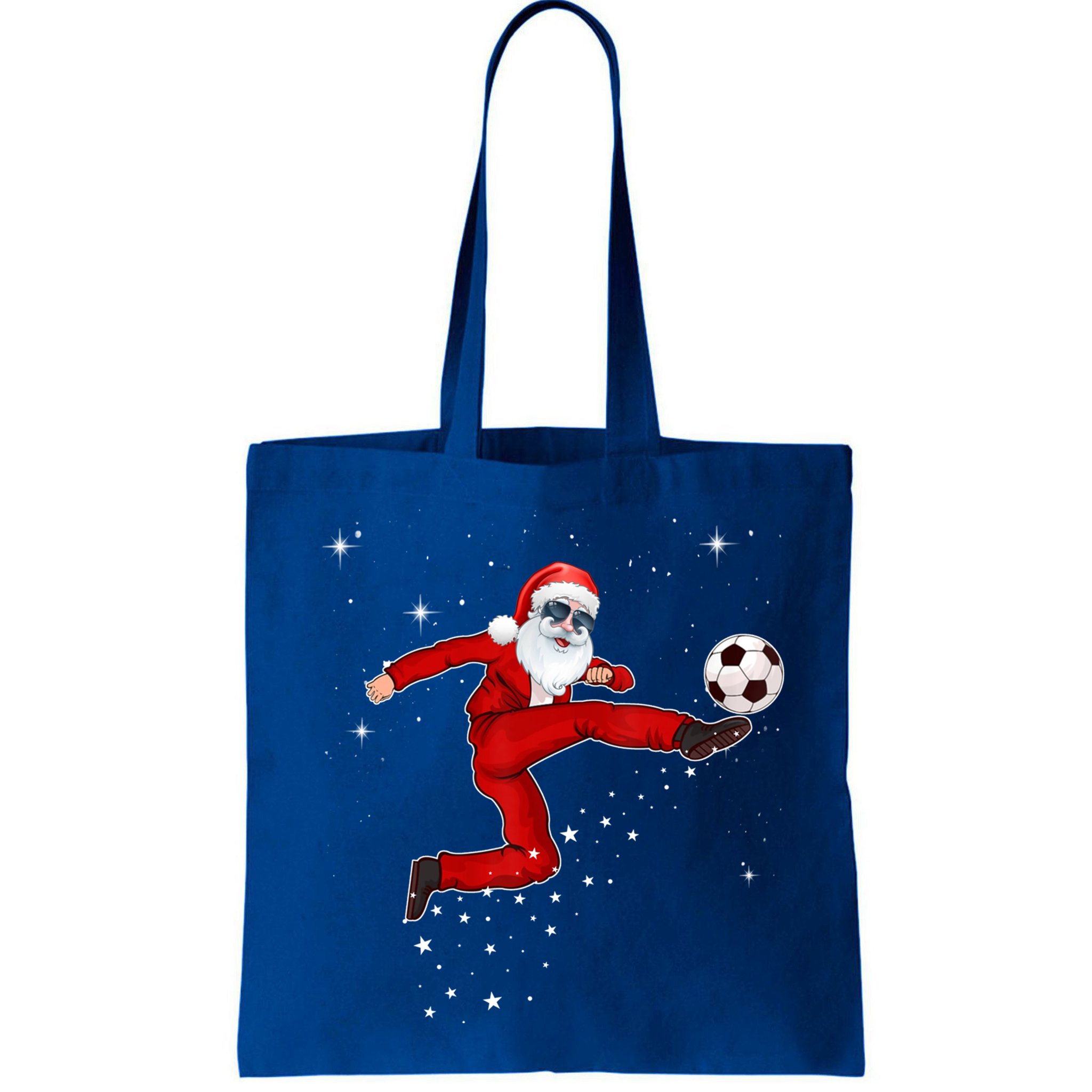 Funny Christmas Santa Soccer Playing Xmas Boys Sport Gift Bag